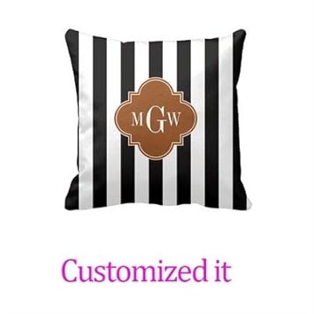 Amazon Com Modern Decorative Pillowcase Black White Stripe Brown