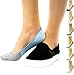 Thirty48 Women’s No Show Loafer Socks, Boat Shoe Liners with Non Slip Grip (One Size (6-9), Gray(3 Pairs))