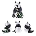 Liberty Imports Cute Giant Panda Family Toy Figures with Cubs - Safari Zoo Animals Plastic Figurines - Educational Detailed Gift Set for Kids Children (4 Pieces)