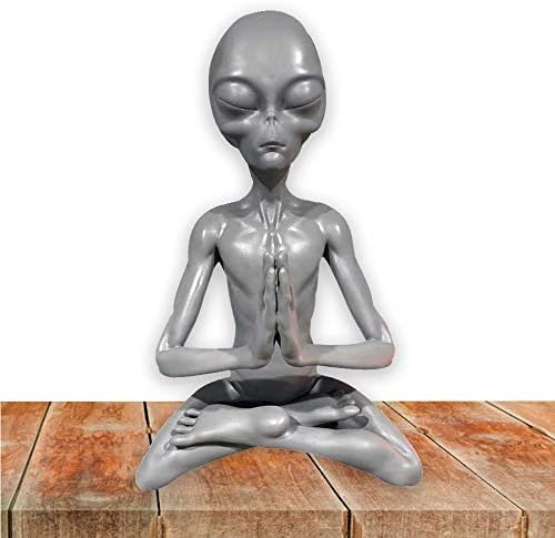Meditating Alien Sculptures Backyard Statue – Resin Outside Figurine Backyard Decoration Finest Artwork Decor for Patio,Garden,Backyard Decor Indoor Outside House Workplace Decorations Assortment