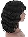 Brinbea Remy Human Hair Wig with Bangs 130% Density Body Wave Human Hair Wigs for Women 12 inch Short Black Curly Hair Wigs with 2 Free Wigs Caps