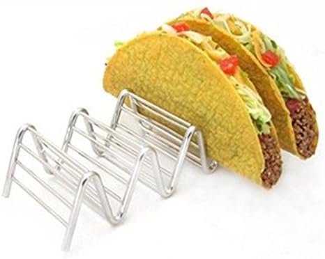 iGodee Mexican Tortilla Rack Wavy Holder by 4 or 5 People Food-grade Stainless Steel Taco Rack Kitchen Cooking Tools Food Presentation Tableware 4-5 IF0031