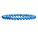 Amandastone Dyed Blue Turquoise Howlite 6mm Round Beads Stretch Bracelet 7 Inch