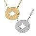 Spinningdaisy Handcrafted Brushed Metal Cut Out Compass Necklace