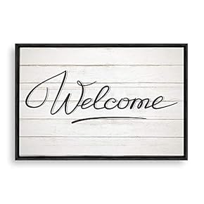 Framed Canvas Wall Art Welcome Canvas Prints Home Artwork Decoration for Living Room,Bedroom - 16x24 inches
