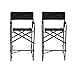 Impact Canopy Tall Folding Director's Chair, Heavy Duty, Set of 2 Chairs, Black