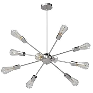 8 Lights Modern Sputnik Chandelier Lighting with Adjustable Arms Mid...