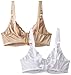 Hanes Women's Lace Trim Underwire Bra 2-PackWhite/Nude