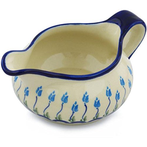 Ceramika Bona H1923G Polish Pottery Ceramic Gravy Boat Hand Painted, 19-Ounce
