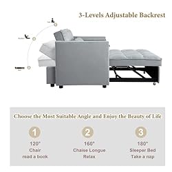Convertible Sofa Bed, 3-in-1 Multi-Functional