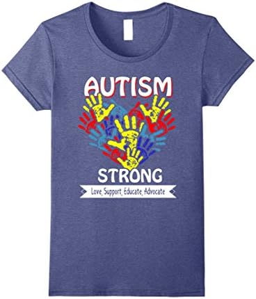 Womens Autism Strong - Autism Awareness Shirt For Mom\Dad\Kid  XL Heather Blue
