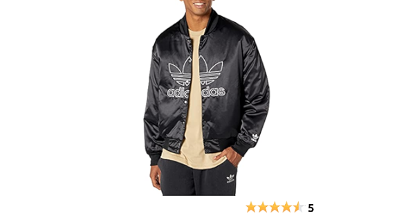 adidas Originals Men's Adicolor Trefoil Satin Bomber Jacket at Amazon Men's  Clothing store