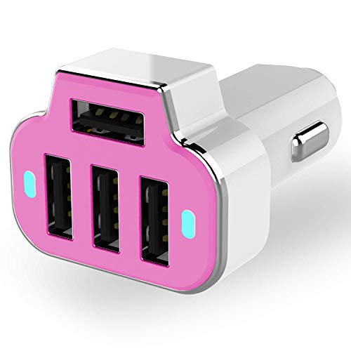 Aduro 4 Port Car Charger USB Adapter, 12V Fast Car Charger USB Adapter