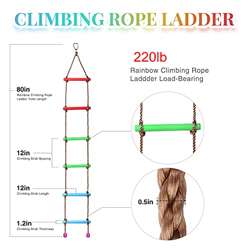 BIGLUFU Ladder Climbing Rope for Kids, Playground Sewing Accessories, 6