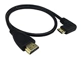 CERRXIAN 50cm 19.6inch High Speed Gold Plated Mini HDMI Left Angle Male to HDMI Male Cable (Black) L