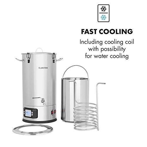 Klarstein Maischfest • • 25-Liter Capacity Beer Brewing Device • Mash Tun • 5-Piece Set • 1000 and 1600 Watts Power• LCD Display and Touch Control Panel • Temperature • Stainless Steel - Thumbnail 6
