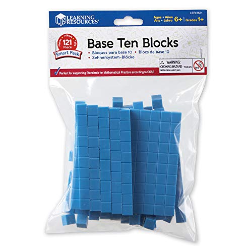 Learning Resources Base Ten Blocks Smart Pack 121 Pieces, Ages 6+ Grades 1+ Base Ten Blocks