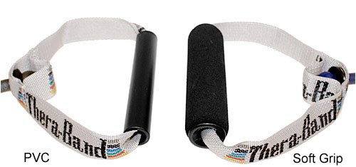 TheraBand Professional Latex Resistance Tubes with Handles For Physical Therapy, Lower Pilates, Home Workouts, Toning Workouts, and Rehab, Soft Handles, 50 Inch, Black, Special Heavy, Advanced Level 1