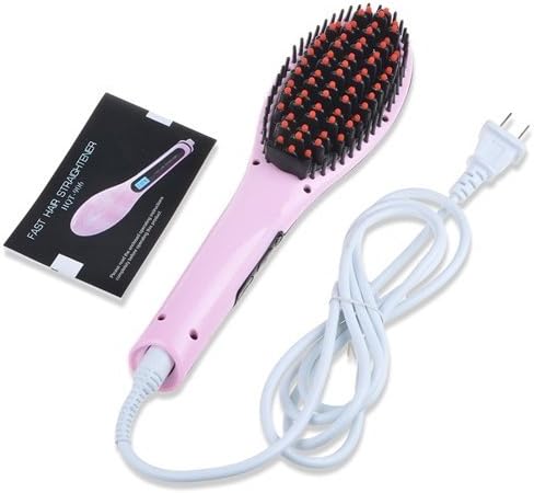 Vani® Hair Straightener - Pro Detangling Anion Hair Care Brush Electric Hair Straightening Comb, Instant Magic Silky Straight Hair Styling, Anti Scald Anti Static Zero Damage - Pink