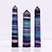 QIANYA 1 pcs Rainbow Fluorite Crystal Tower Point/Beautiful Healing Stone, and Keep Negative Energies Away