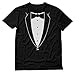 Tstars Printed Tuxedo Shirt for Men Suit Design with Bow Tie Bachelor Party Wedding Halloween Themed Tee X-Large Black