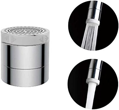 Waternymph Hibbent Dual-function 2-Flow Faucet Aerator, Water Saving Slicione Touch 360-Degree Twist Dual Sprayer Aerator - 55/64 Inch-27UNS Female Thread - Silicone