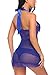 Avidlove Women Lingerie Blue Lace Babydoll Lingerie Halter Nighties Nightgown