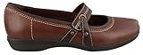 Clarks Women's Haydn Maize Mary Jane Flat, Brown Leather, 8 M US