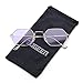 ZOGEEN Men Women Sunglasses Small Metal Frame Asymmetry Temple Z674 (Gold&Purple)