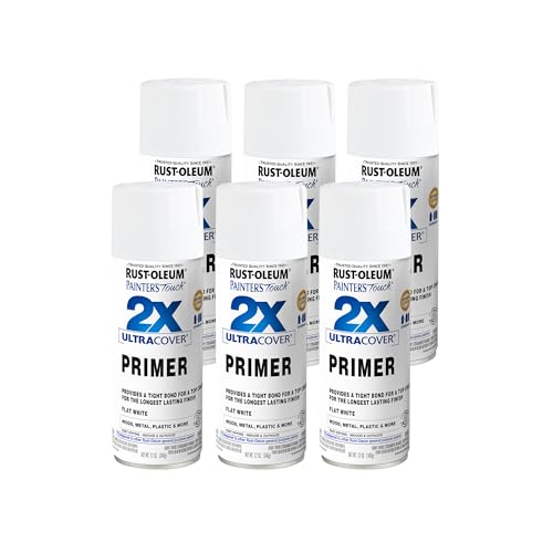 Rust-Oleum 334019-6PK Painter's Touch 2X Ultra Cover Spray Primer, 12 oz, Flat…