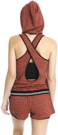 VIVILISH WOMEN ACTIVE HOODIE TANK WITH OVERLAP KEYHOLE BACK - DESIGNED IN LOS ANGELES