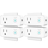 Smart Plug Wifi Outlet USB mini Socket Compatible with Alexa, Google Home& IFTTT, Schedule Timer Function Control Electric Allliances Devices, Prevent Overcharging 4 Pack