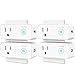 Smart Plug Wifi Outlet USB mini Socket Compatible with Alexa, Google Home& IFTTT, Schedule Timer Function Control Electric Allliances Devices, Prevent Overcharging 4 Pack