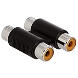 Cmple - 2-RCA Jack to 2-RCA Jack Coupler - Dual Female to Female RCA Joiner Adapter - Dual RCA AV Cable Connector
