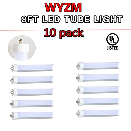 10 pack 96" 8ft long 40w t12 led tube single pin, …
