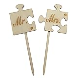 Korowa Puzzle Wood Mr Mrs Wedding Cake Topper Cake