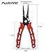 PLUSINNO Fishing Pliers Stainless Steel Mix with Titanium Carbo-Nitride Coating Hook Removers, Braid Cutters Saltwater Split Ring Fishing Multi-Tools with Sheath
