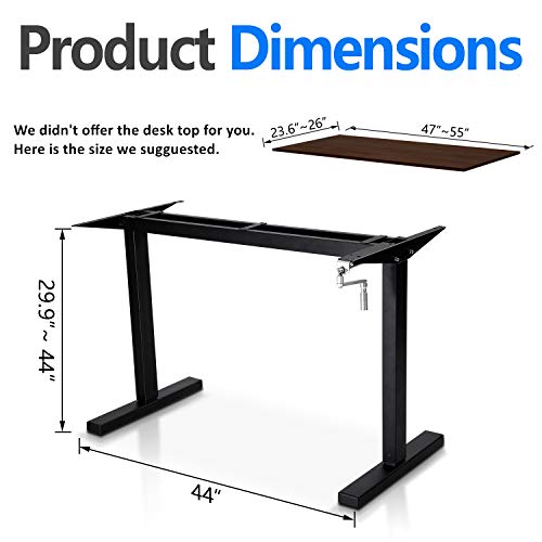 Cozy Castle Adjustable Height Standing Desk Frame Sit to Stand Up Desk