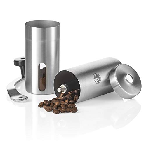 Coffee Fox® Kaffeemühle aus Edelstahl und Keramik Mahlwerk - Manuelle Handkaffeemühle für Zuhause, Reisen, Büro – Bild 5