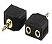 ANRANK AK35235SS 3.5mm Stereo Plug to 2 x 3.5mm Stereo Jack Splitter Adaptor Audio Adapter Connector (Gold Plated, 2 Pack)