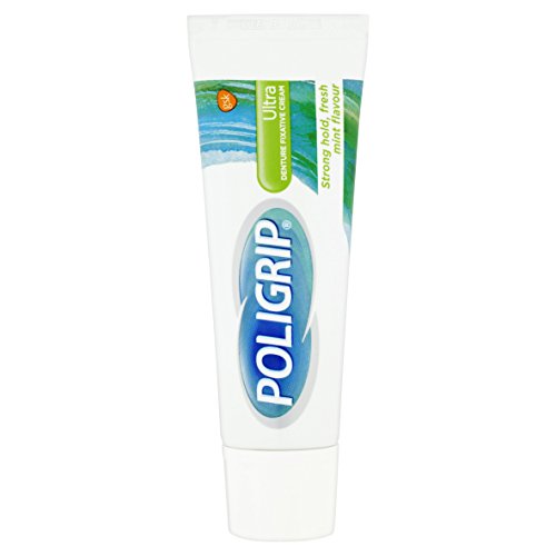 Poligrip Denture Adhesive Cream, False Teeth and Partials Fixative, Ultra, 40 gm