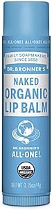 Dr. Bronner's Magic Soaps Organic Naked Unflavored Lip Balm, 0.15 Ounce