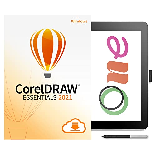 One Drawing Tablet with Screen + CorelDRAW Essentials 2021