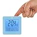 Marathon Digital Desktop Clock, Blue - Easy-to-Read 3.5” Display with Temperature & Date - Includes Alarm with Snooze & Backlight