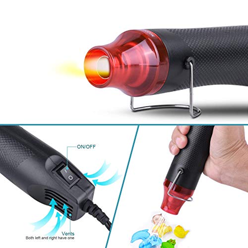 5Pcs Epoxy Glitter Tumbler Kits,Black Portable Bubble Buster Tool Heat Gun for DIY Acrylic Resin Cups to Remove Air Bubbles,4Pcs Magic Epoxy Brushes for Vinyl Crafts Tumbler