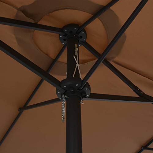 Qnotici Sonnenschirm mit Aluminium-Mast UV-Schutz Sonnenschutz Gartenschirm Marktschirm Terrassenschirm 460 x 270 cm… – Bild 8