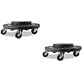 Rubbermaid Commercial Products Brute Twist on/Off Round Dolly, Use with BRUTE Trash Can, Black, Pack of 2