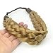 DIGUAN 5 Strands Synthetic Hair Braided Headband Classic Chunky Wide Plaited Braids Elastic Stretch Hairpiece Women Girl Beauty accessory, 56g (#Honey Blonde)