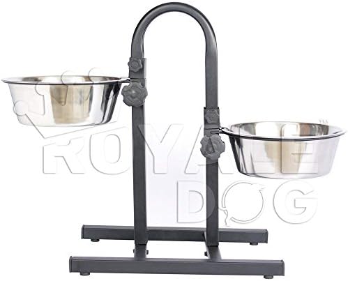 RoyalDog Adjustable Feeding Stand U Type with 2 Bowls (2800 ML)