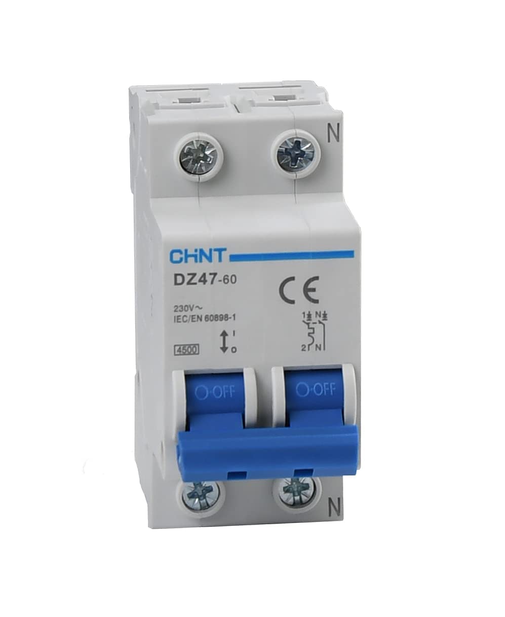 CHINT Circuit Breaker Series DZ47-60 / eB Curve C, code 187722 (Bipolar 2 modules 1P+N, 230Vac-6A)